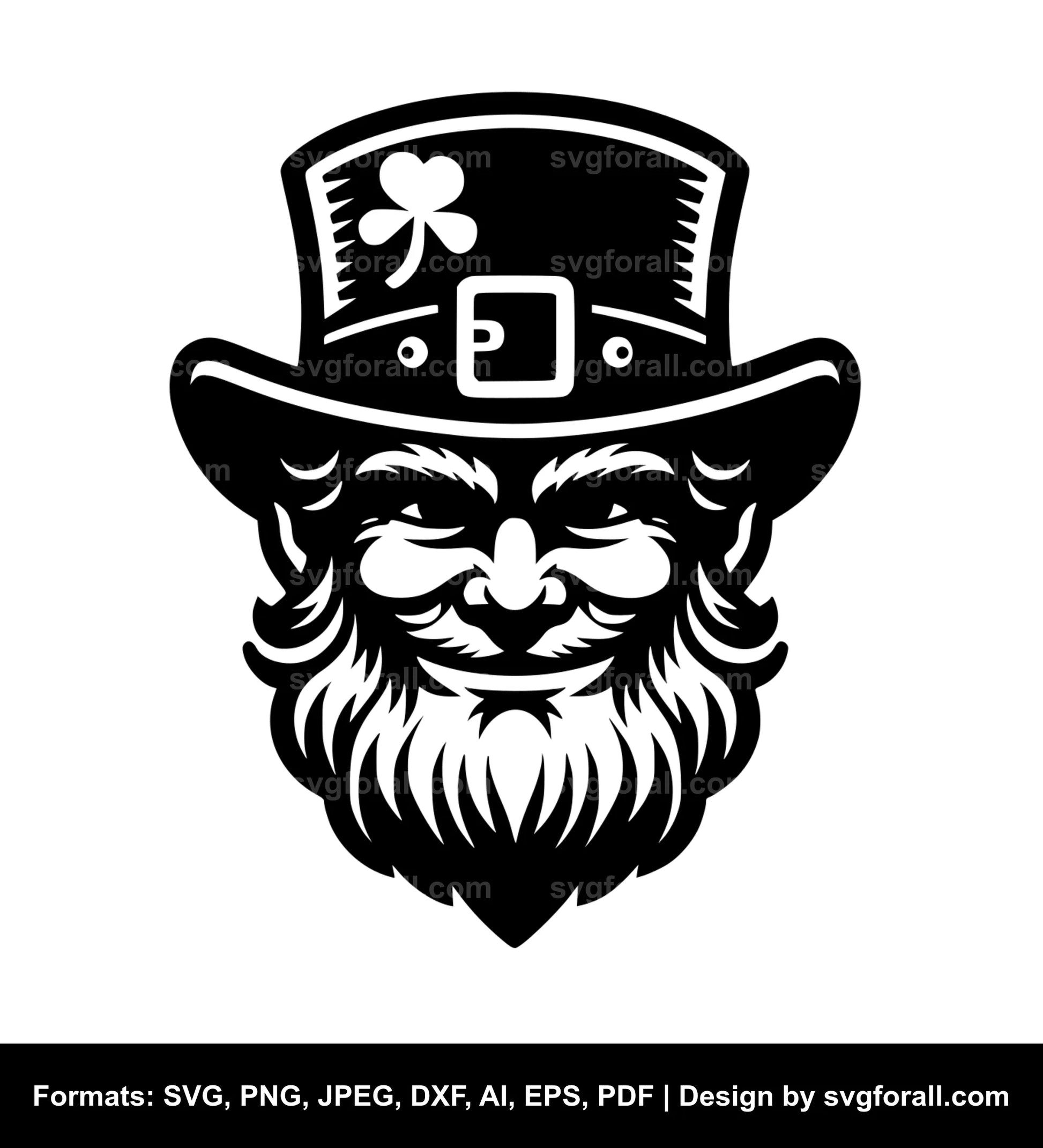 Leprechaun Face Black SVG