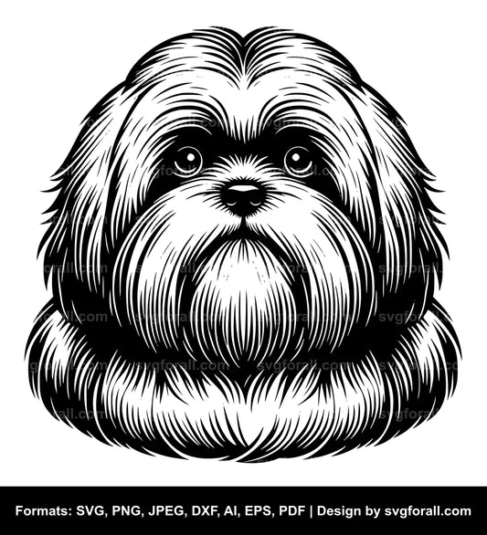 Lhasa Apso Dog Black SVG