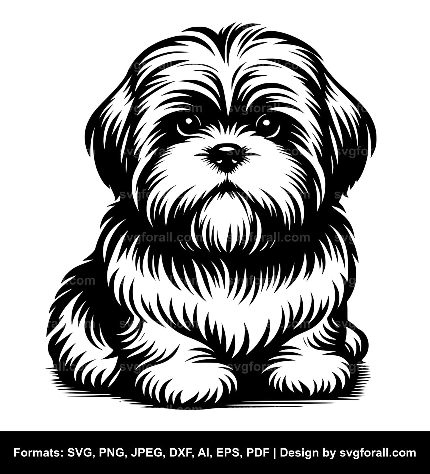 Lhasa Apso Dog SVG Design