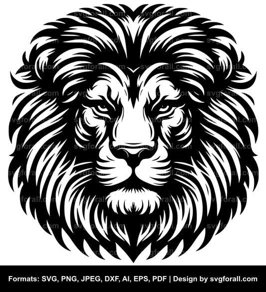 Lion Face SVG Vector