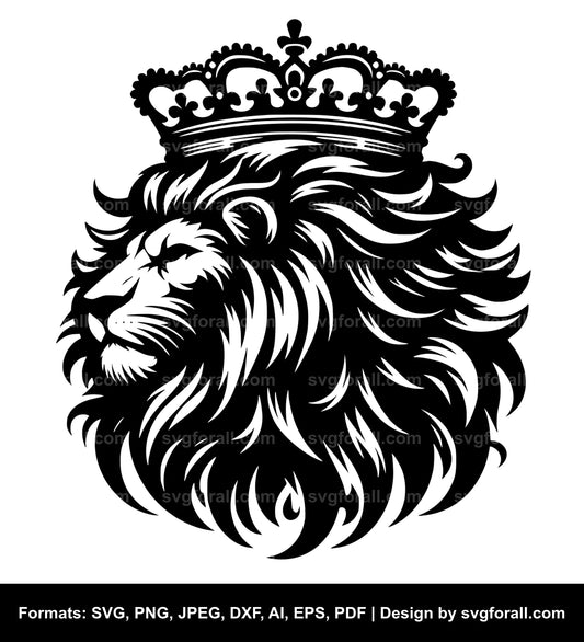 Lion With Crown SVG File