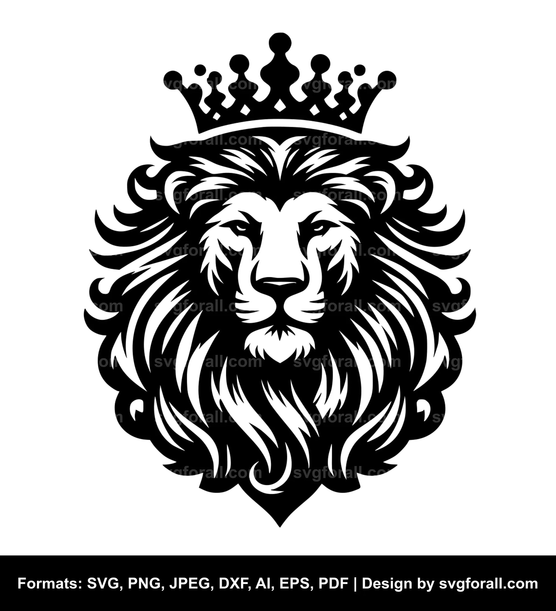 Lion With Crown SVG PNG