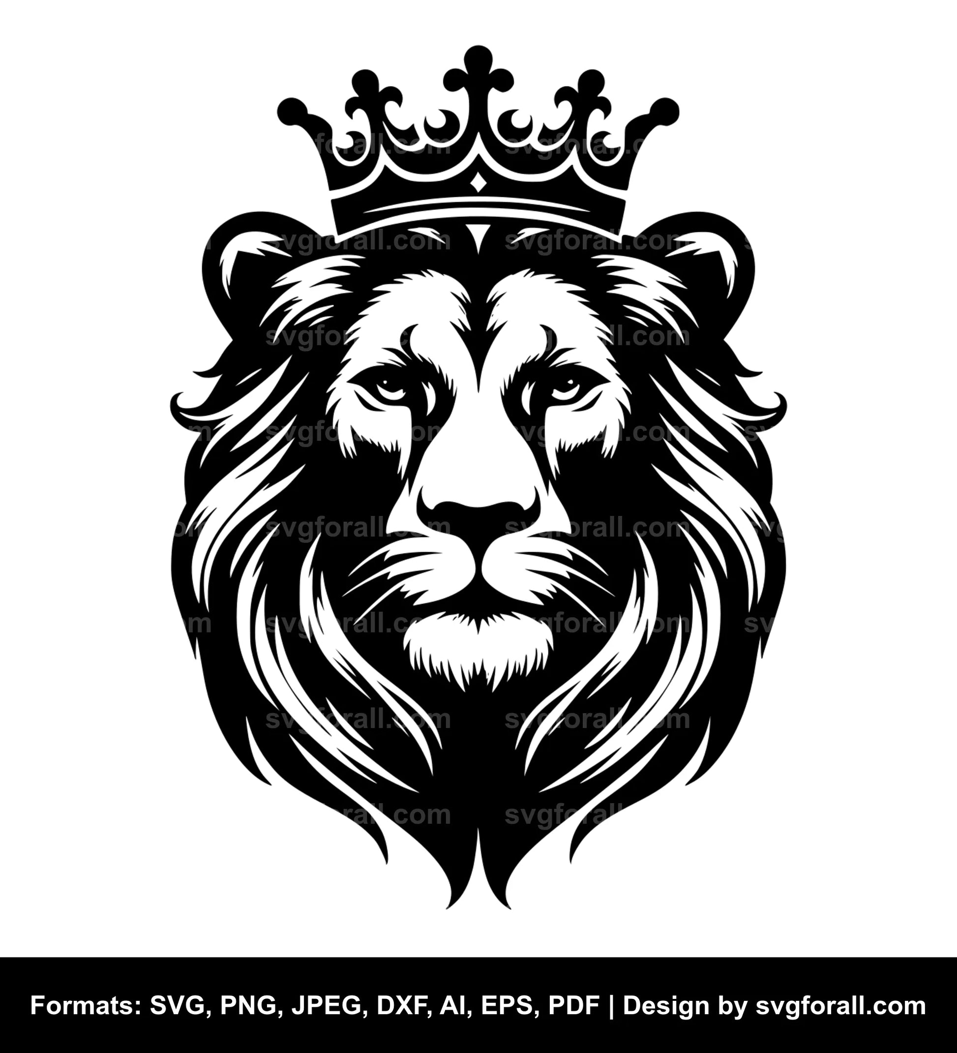 Lioness With Crown SVG