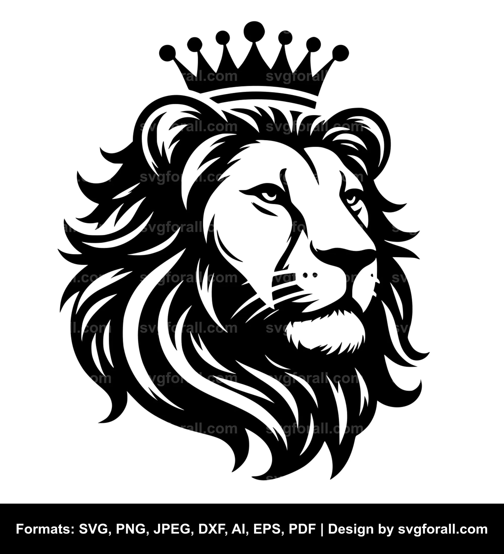 Lioness With Crown SVG Vector