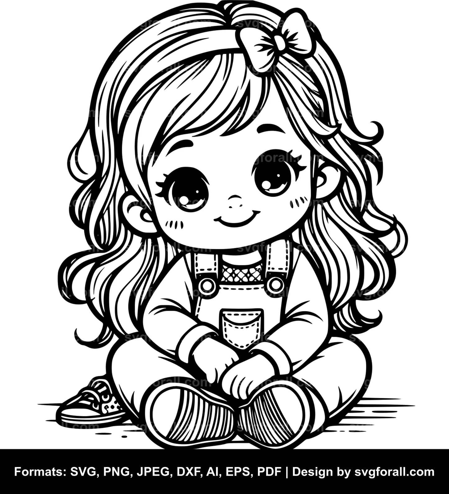 Little Girl Vector SVG