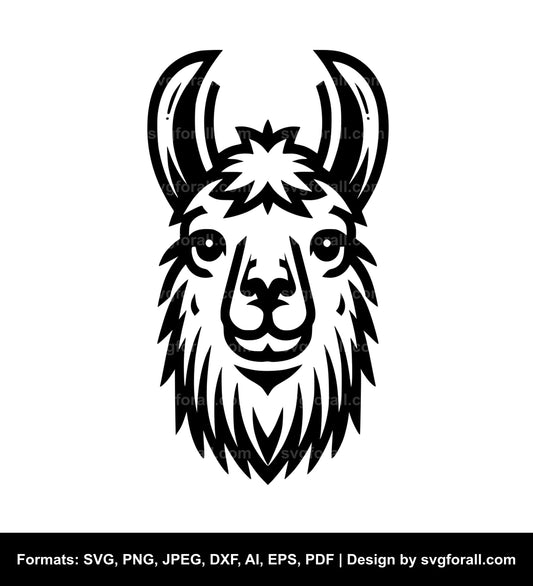 Llama Face SVG Design