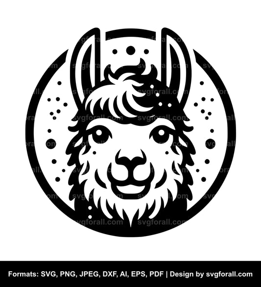 Llama Face SVG File