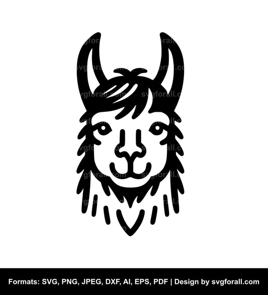 Llama Face SVG PNG