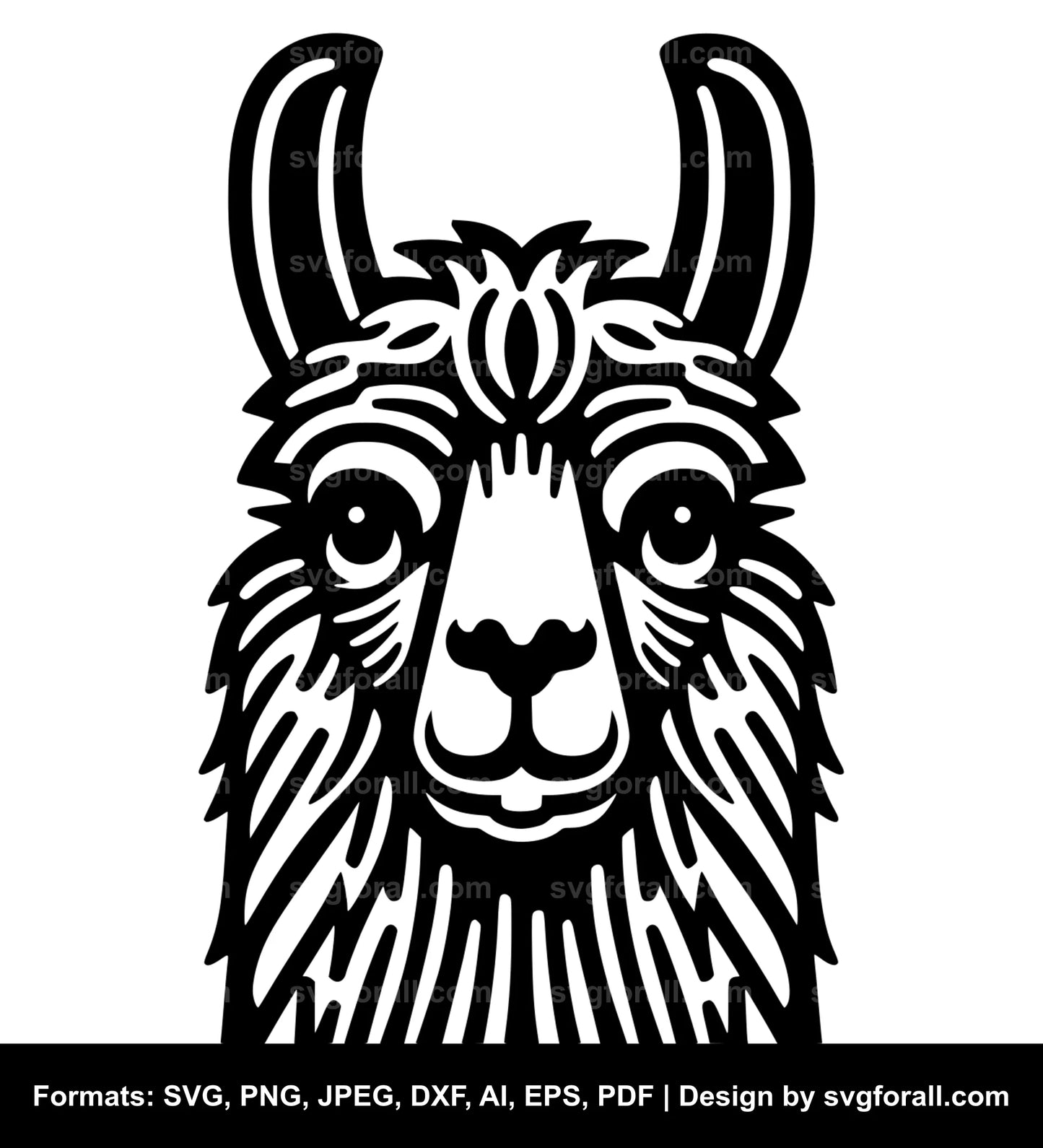 Llama Face SVG Vector