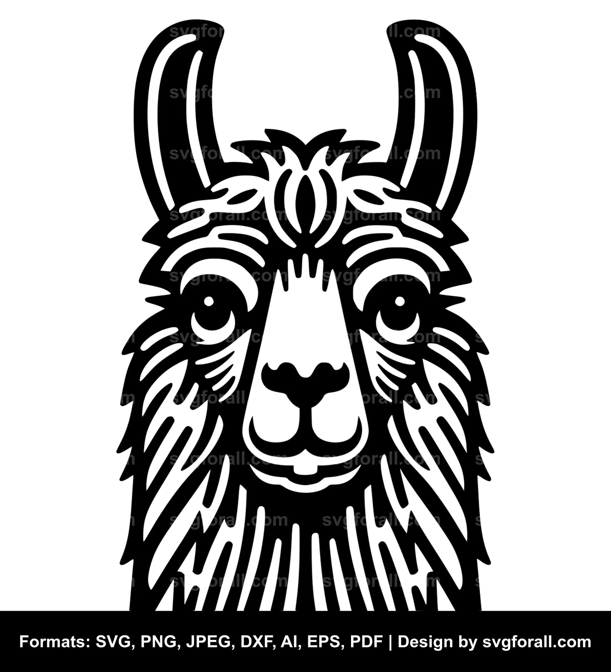 Llama Face SVG Vector