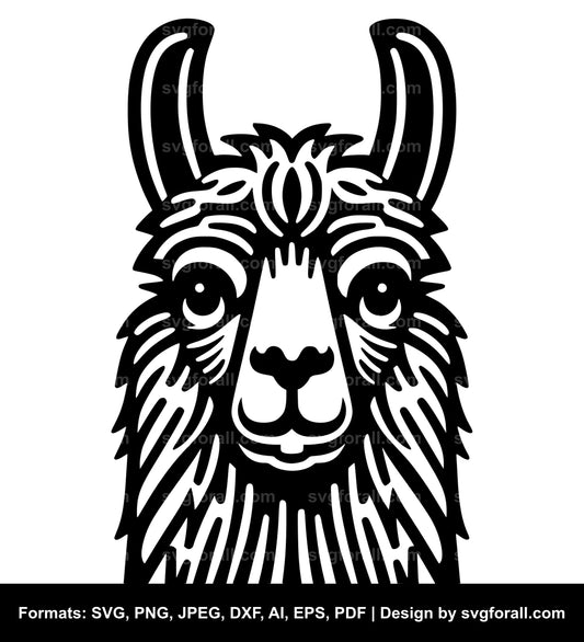 Llama Face SVG Vector