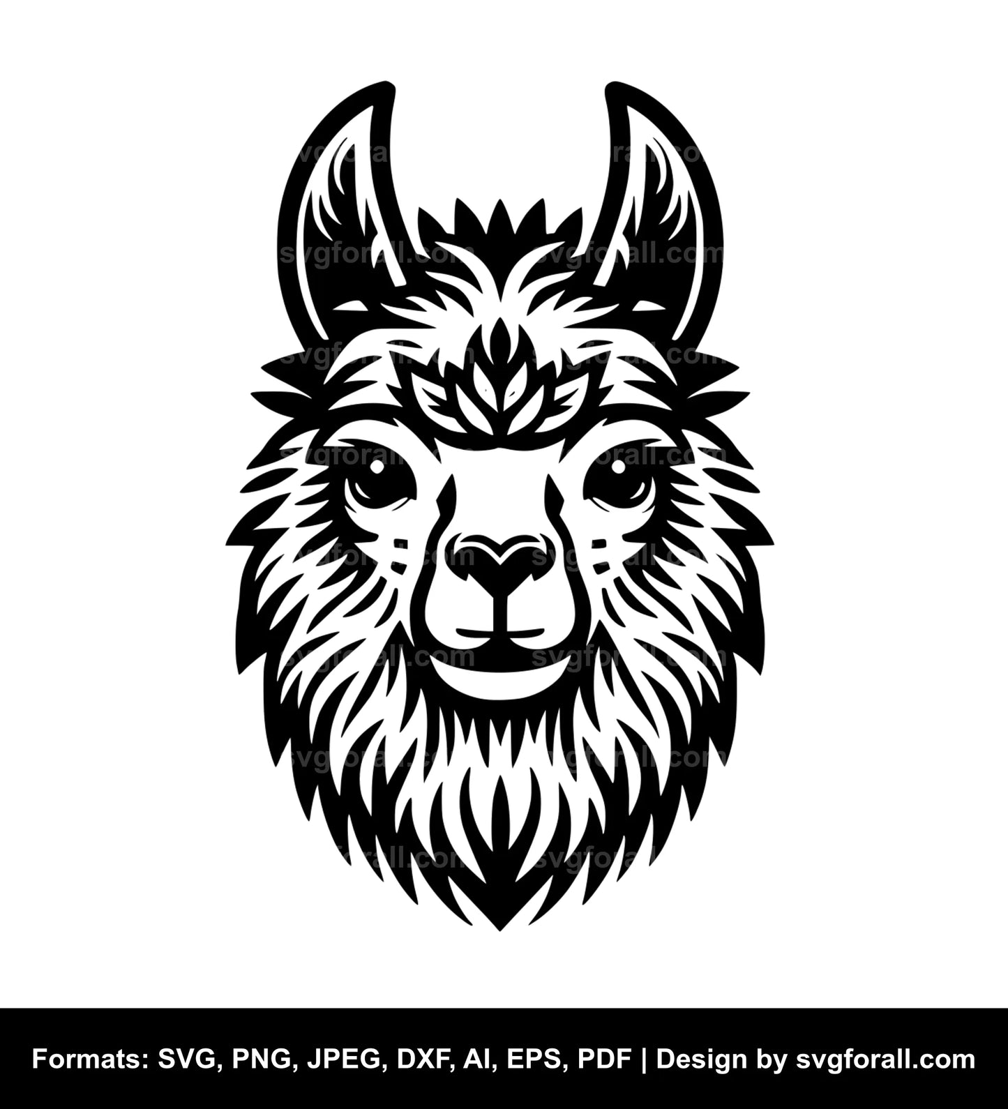 Llama Face Vector SVG