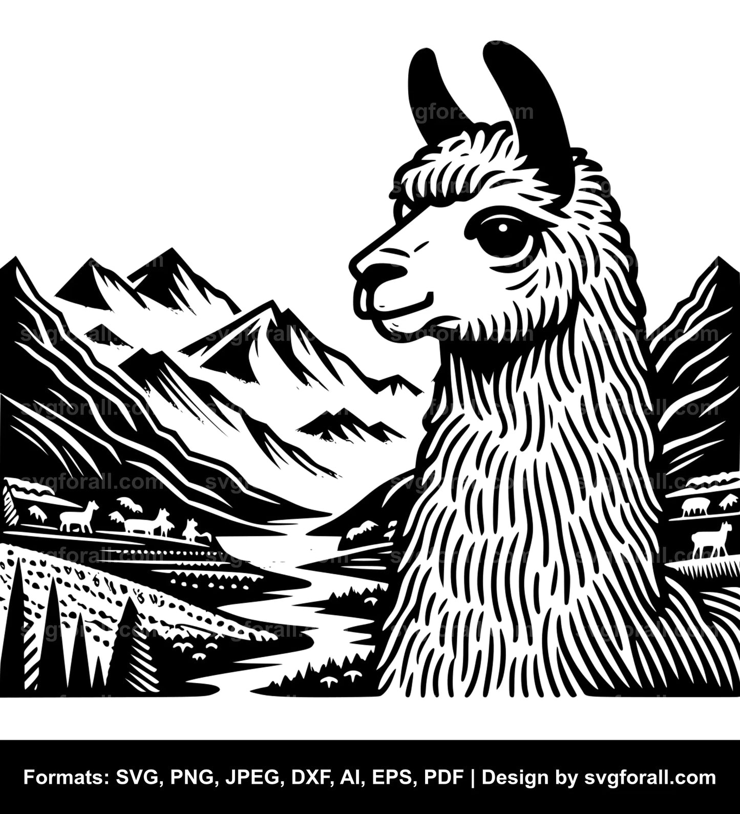 Llama SVG Illustration