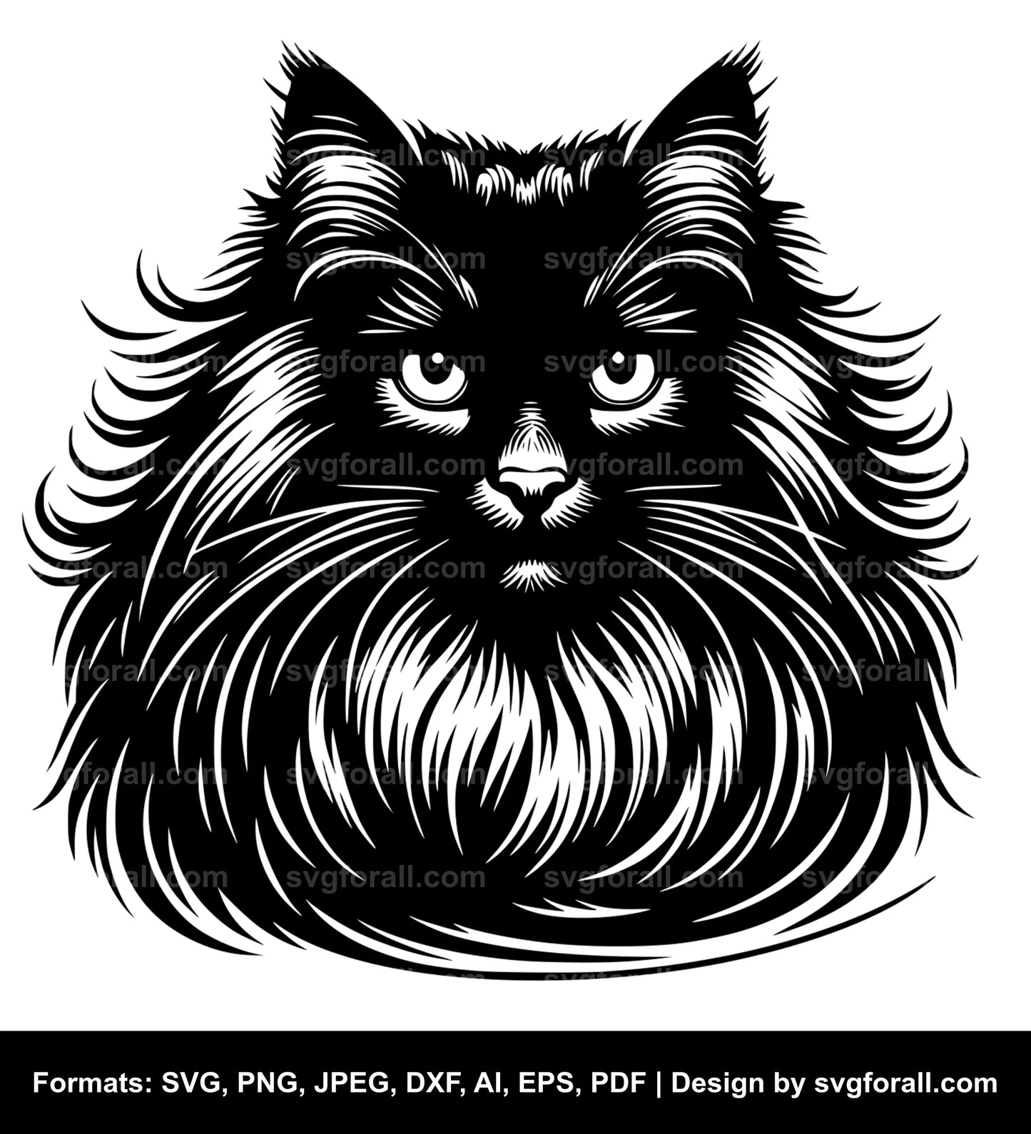 Long Haired Cat Cricut SVG