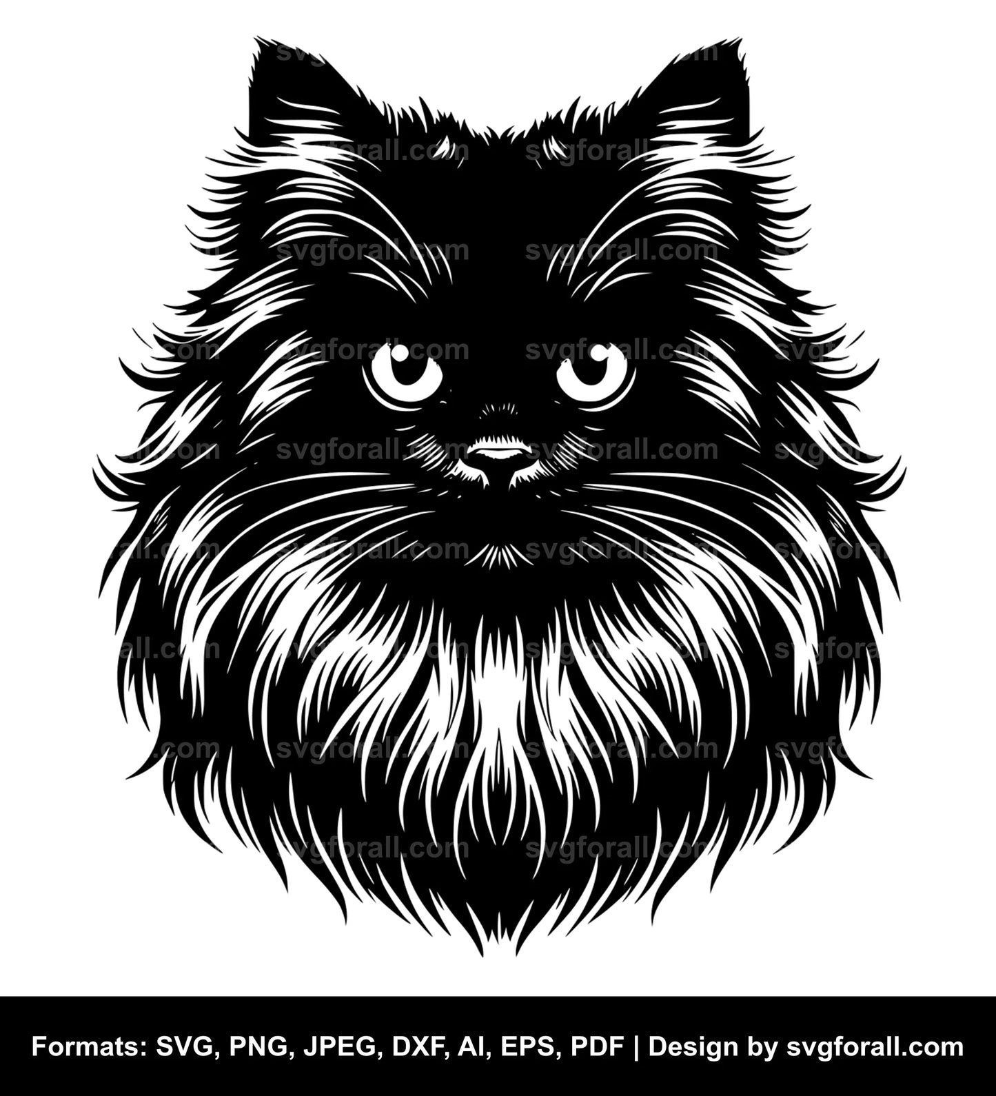 Long Haired Cat SVG Design