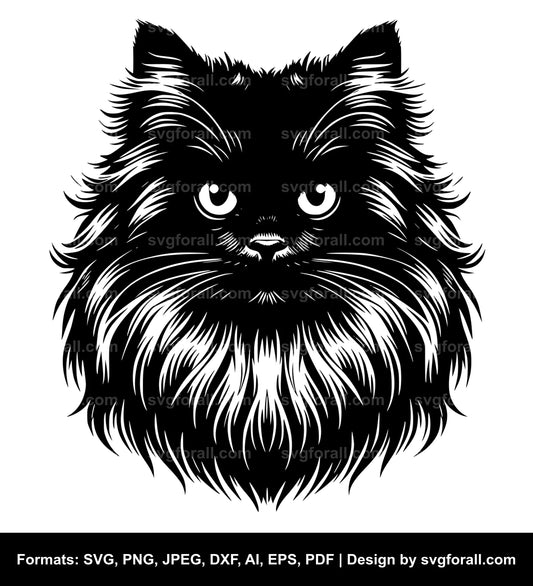 Long Haired Cat SVG Design