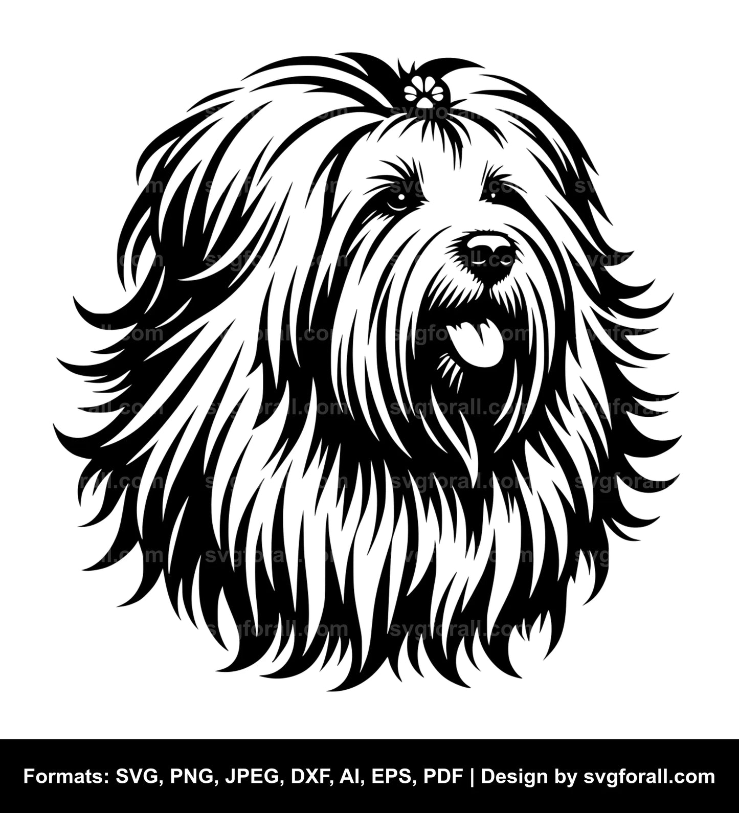 Long Haired Dog Cricut SVG