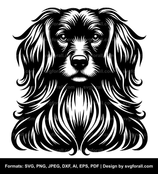 Long Haired Dog SVG