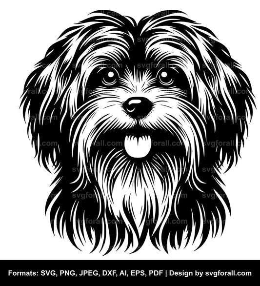 Long Haired Dog SVG Design