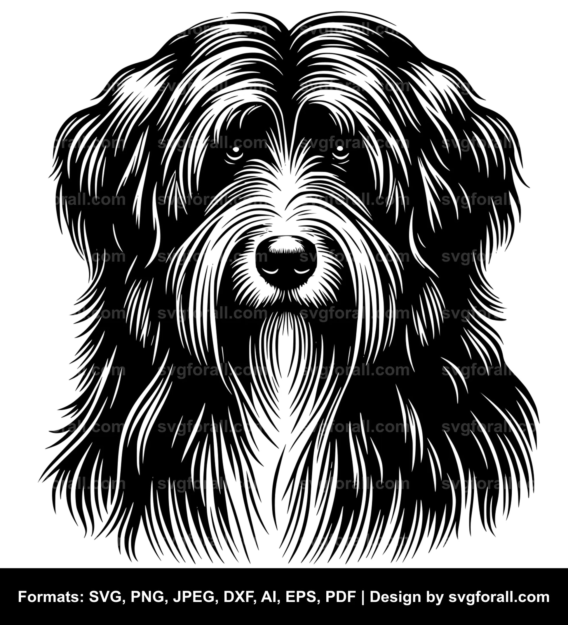 Long Haired Dog SVG File