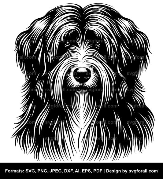 Long Haired Dog SVG File