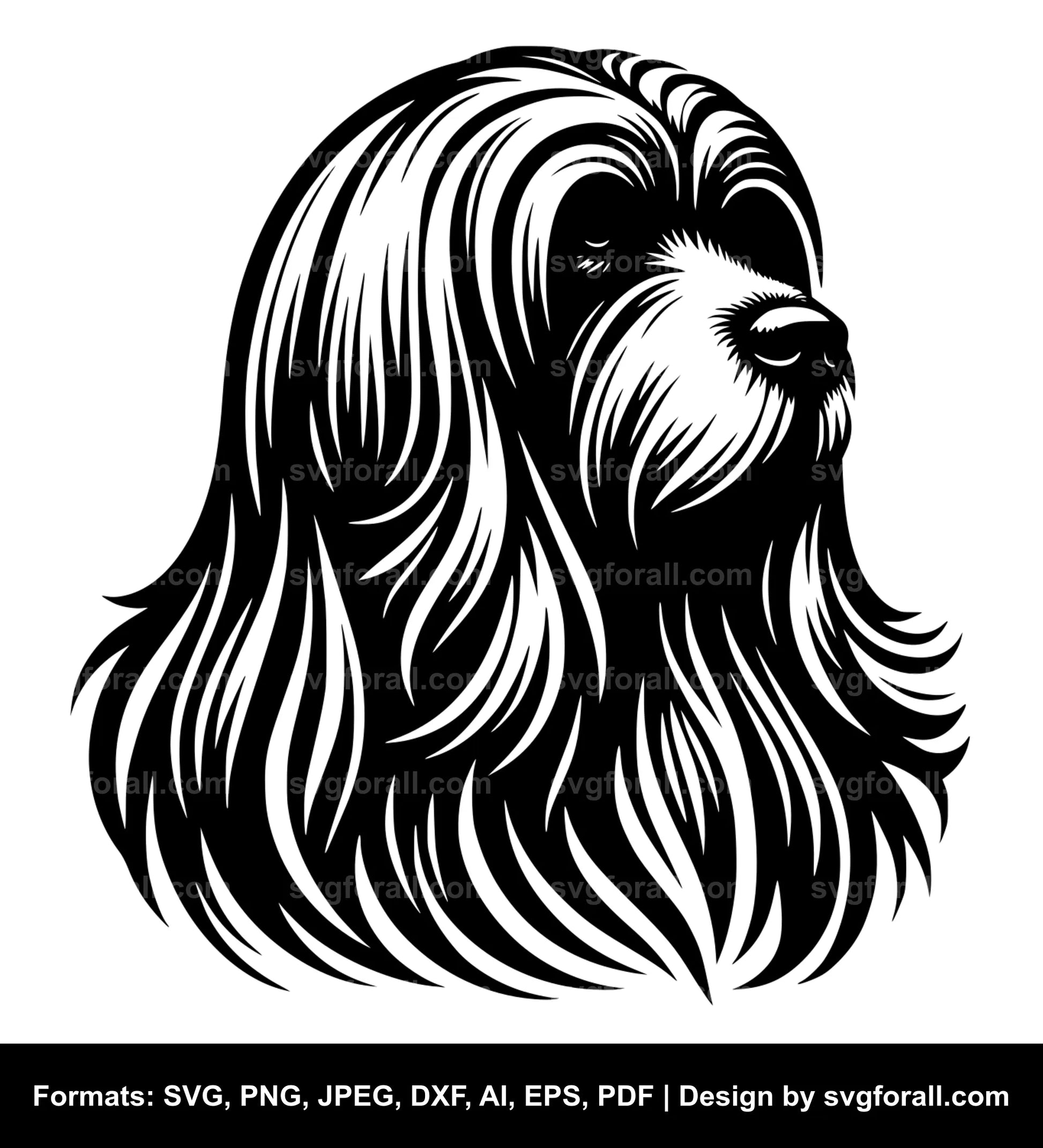 Long Haired Dog SVG PNG