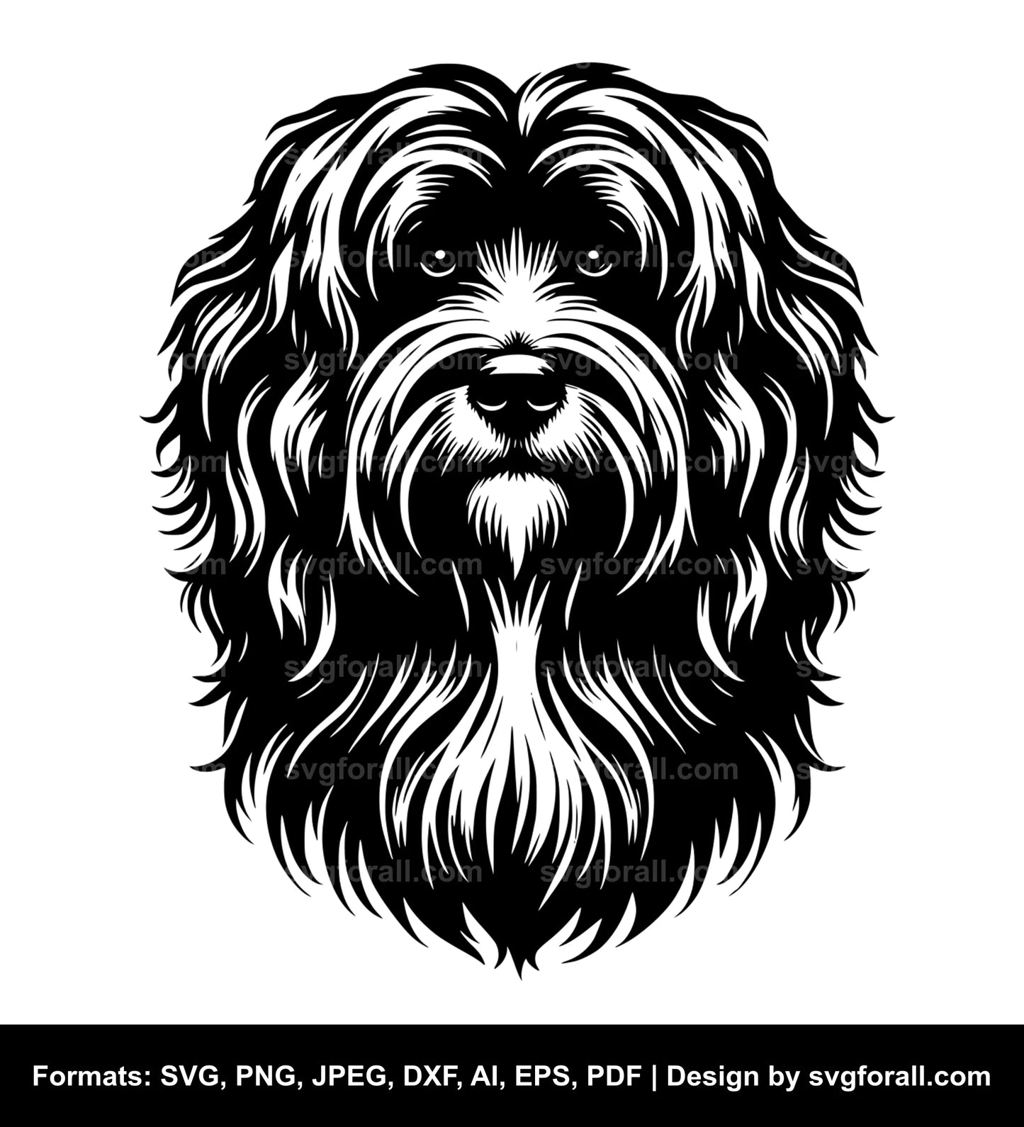 Long Haired Dog SVG Vector