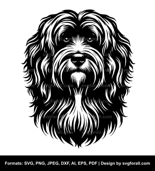 Long Haired Dog SVG Vector