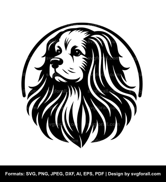 Long Haired Dog Vector SVG