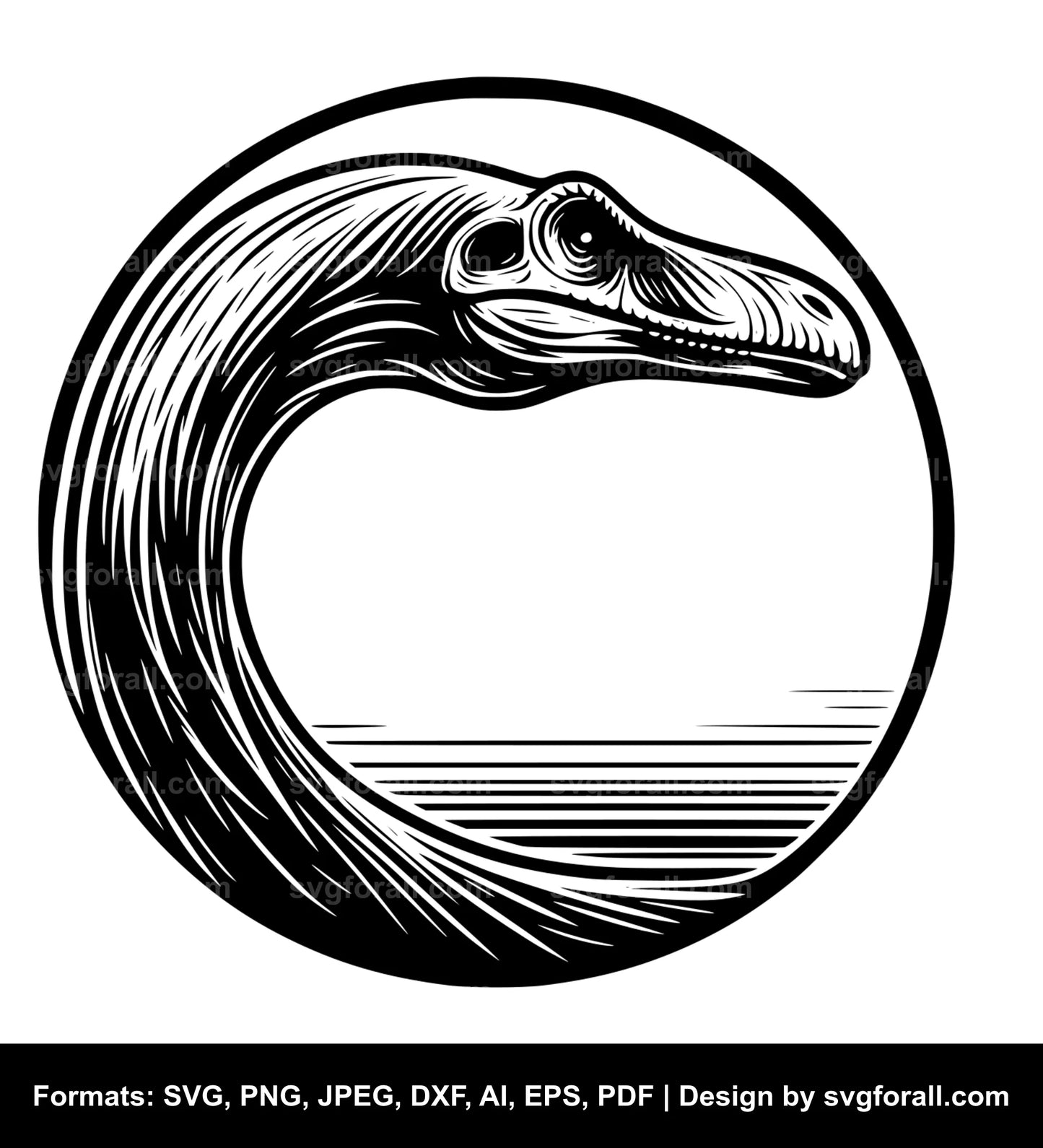 Long Neck Dinosaur Vector SVG