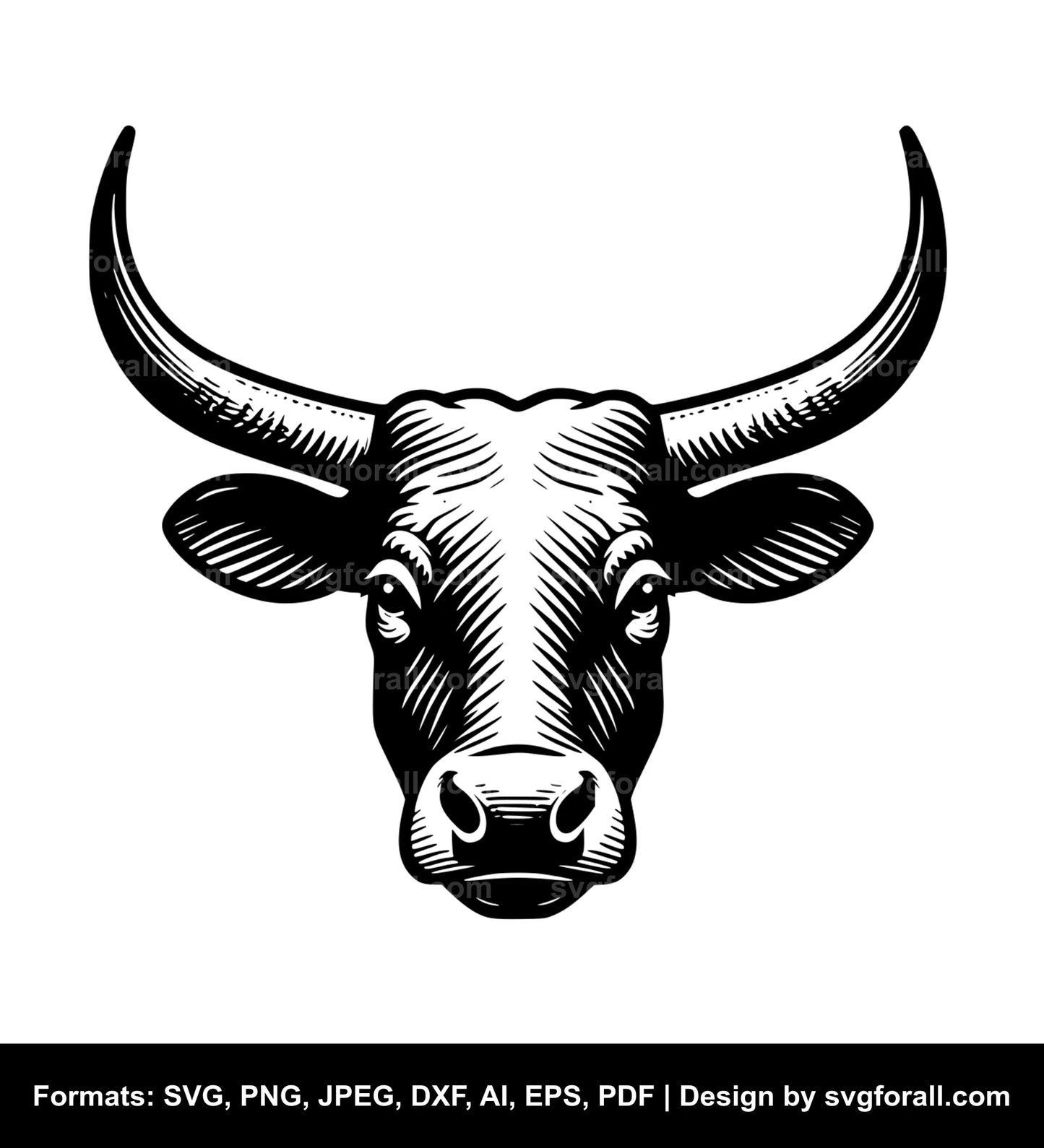 Longhorn Cow SVG Vector