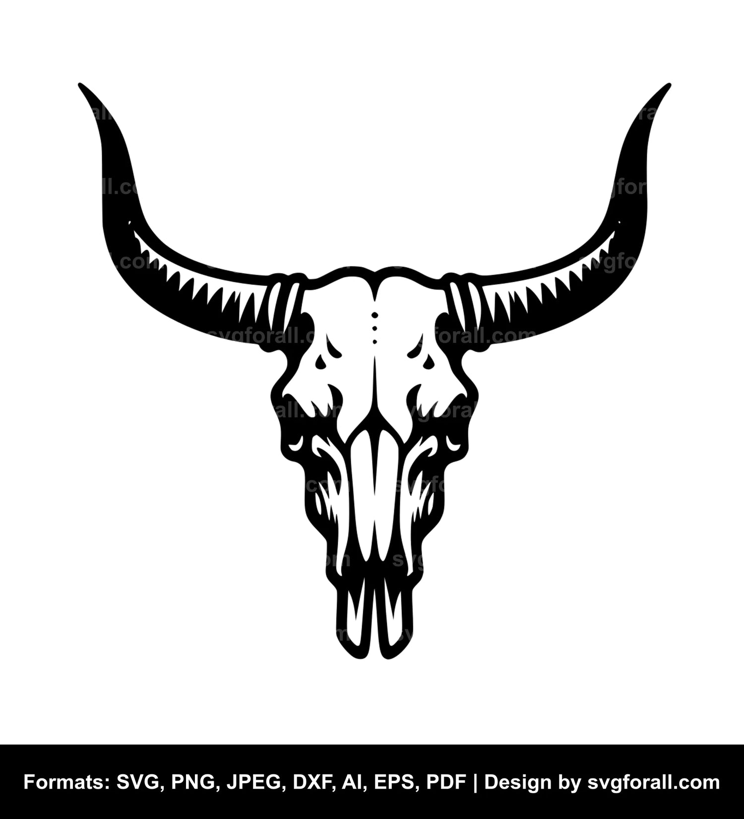 Longhorn Cow Skull Cricut SVG