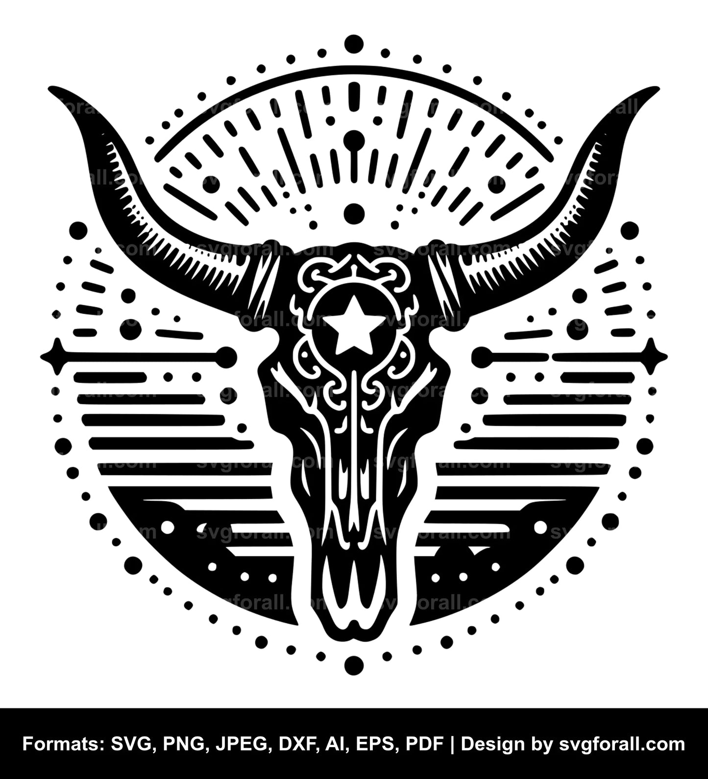 Longhorn Cow Skull SVG