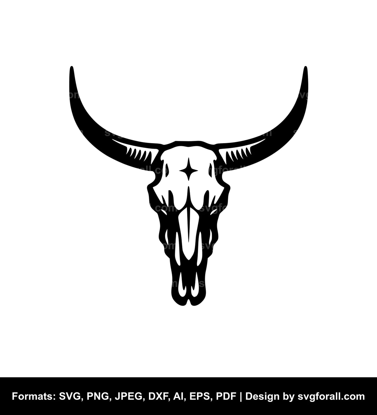 Longhorn Cow Skull SVG File