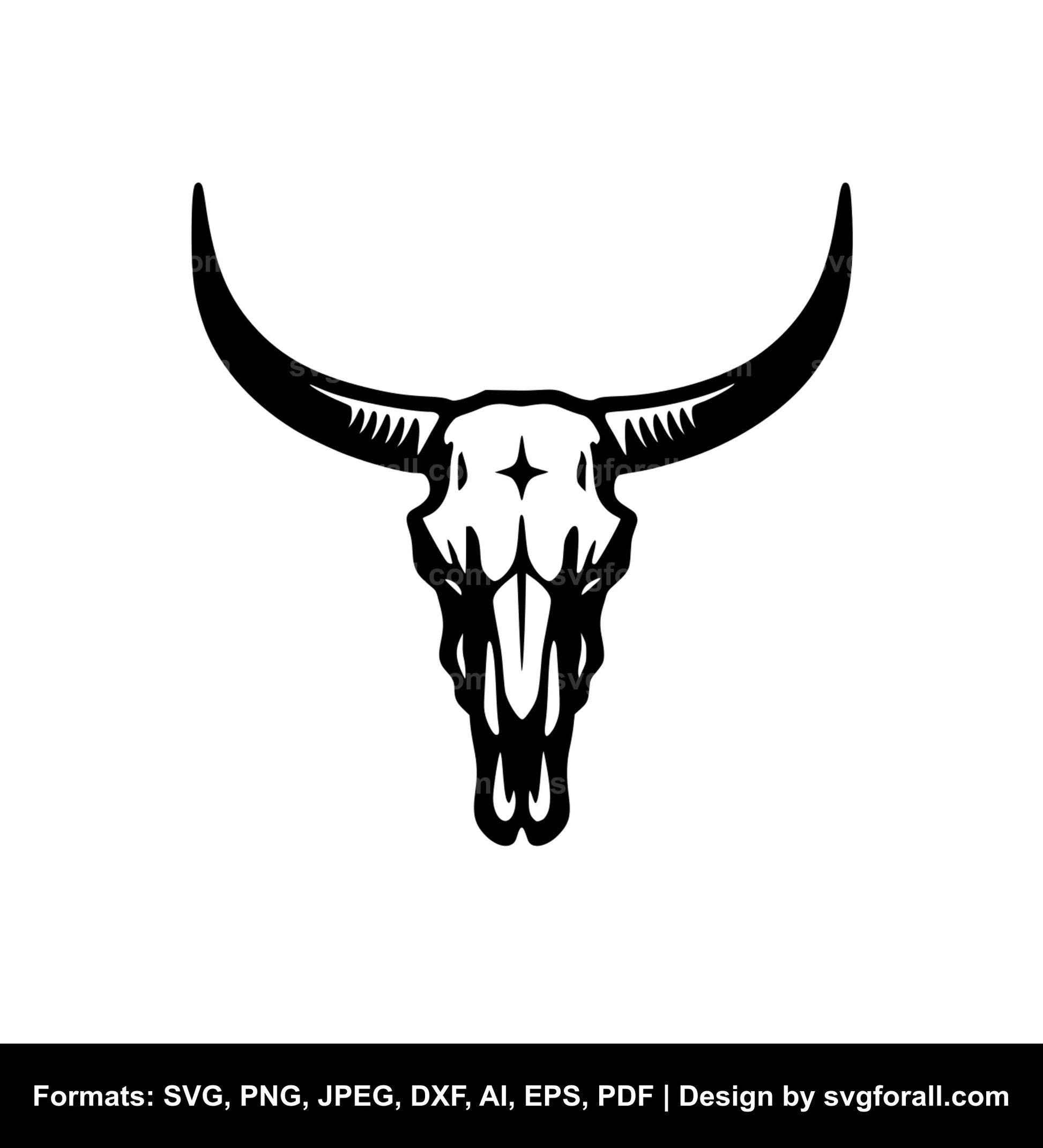 Longhorn Cow Skull SVG File