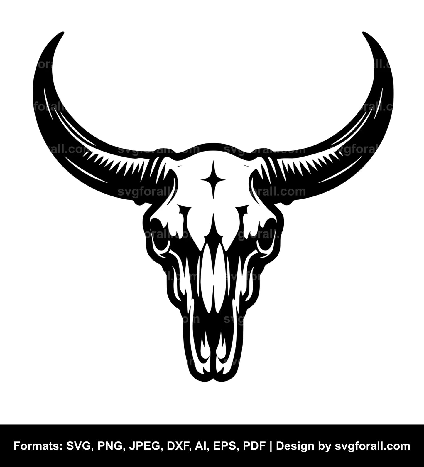 Longhorn Cow Skull SVG PNG