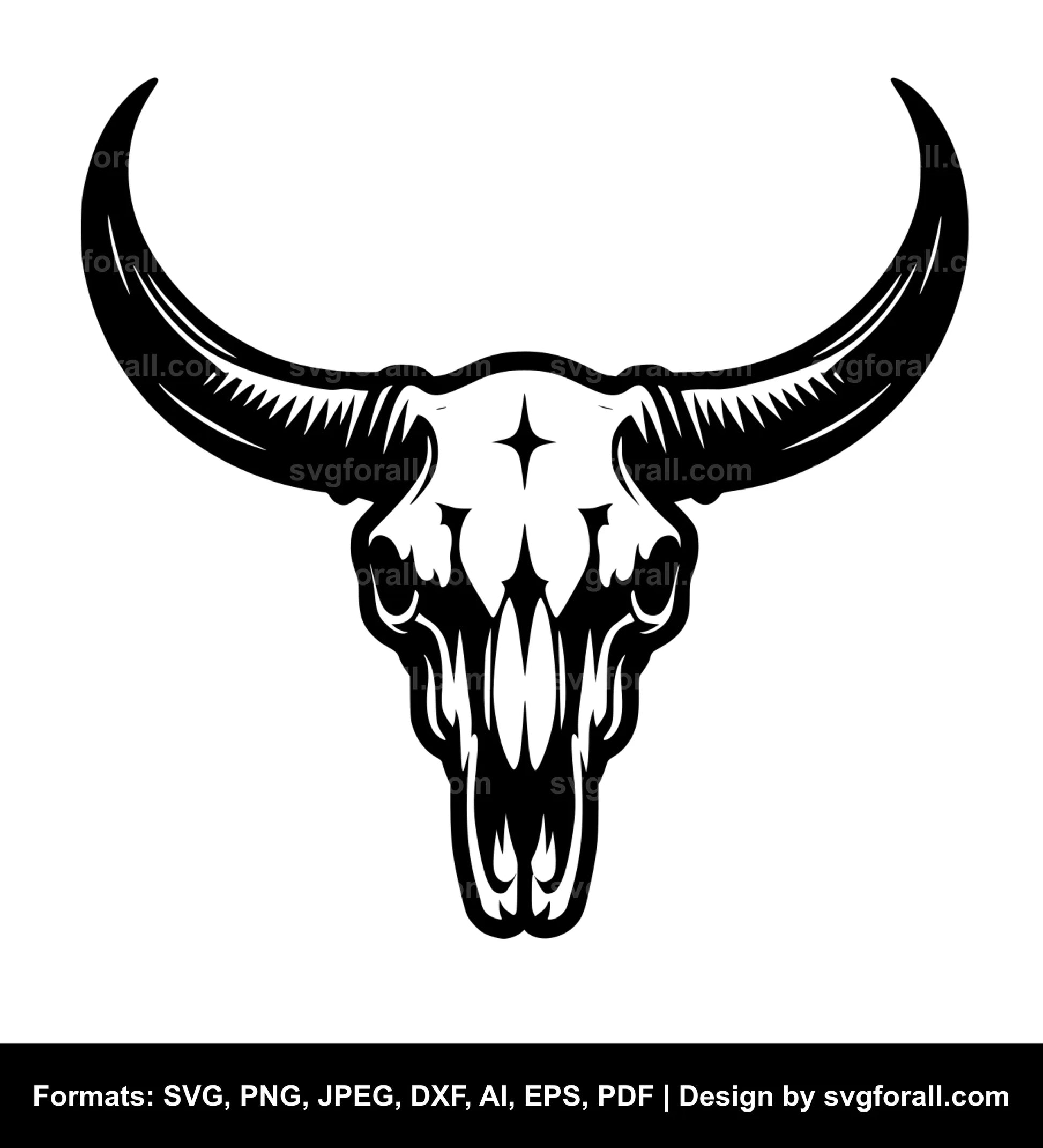 Longhorn Cow Skull SVG PNG