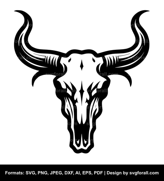 Longhorn Cow Skull SVG Vector