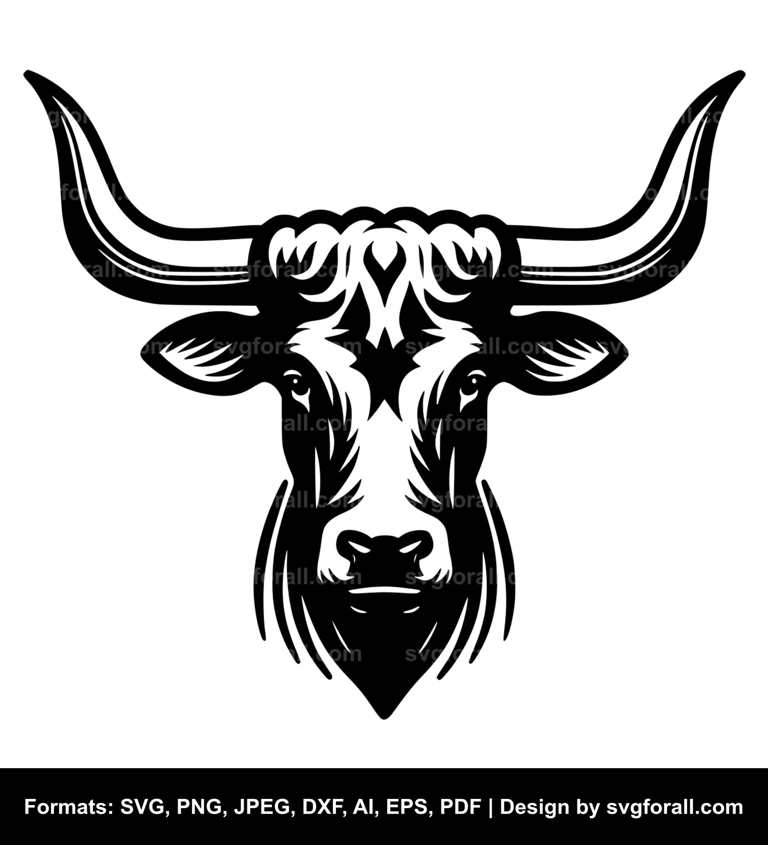 Longhorn Cow Vector SVG