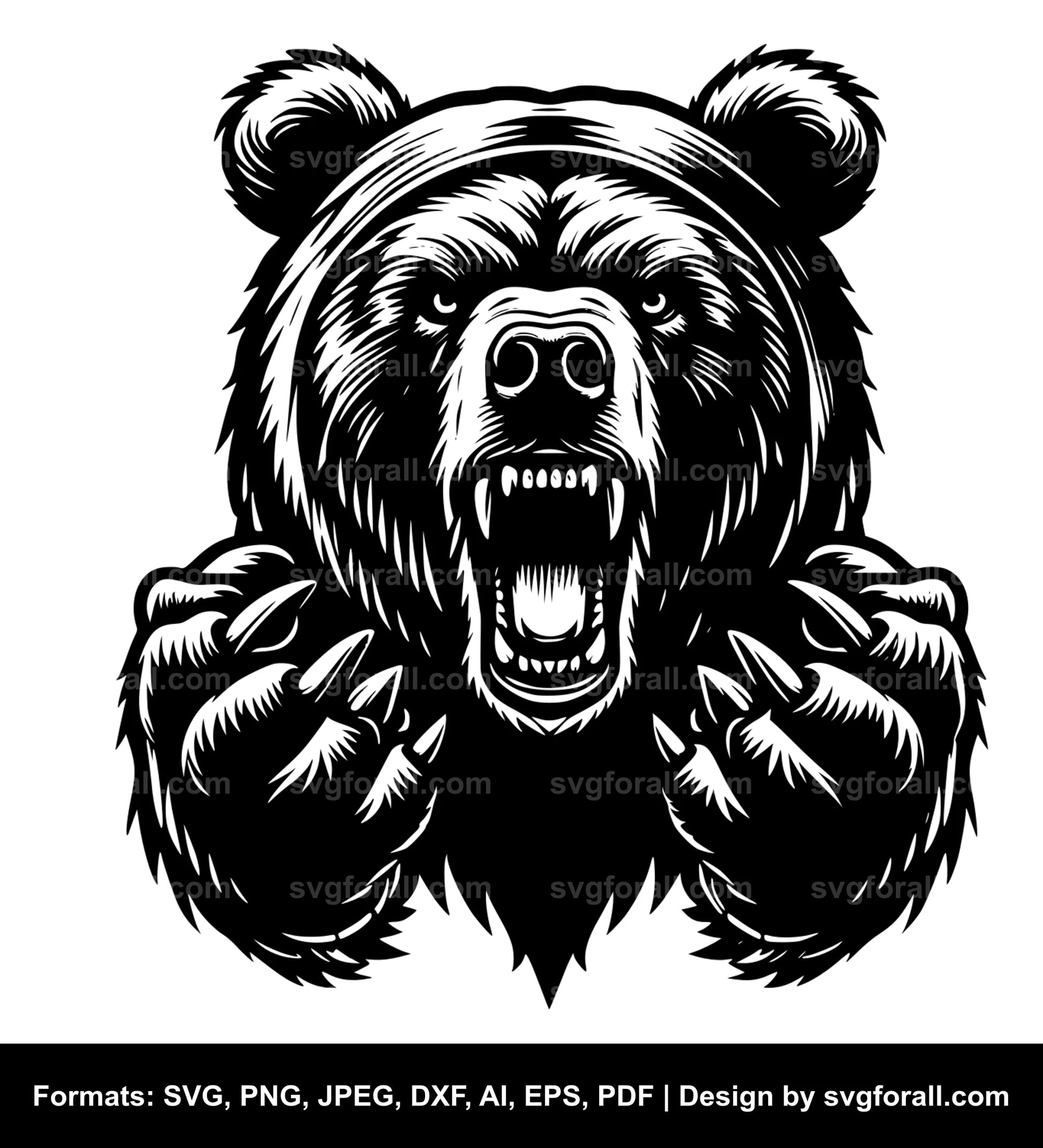 Mad Bear Black SVG