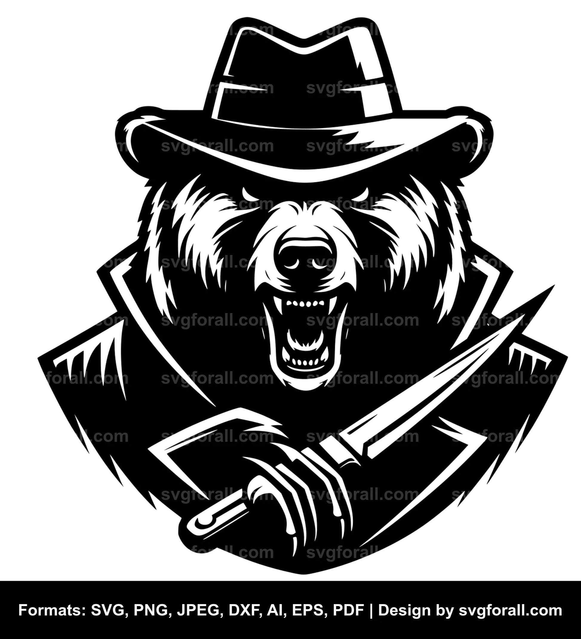 Mad Bear SVG Vector