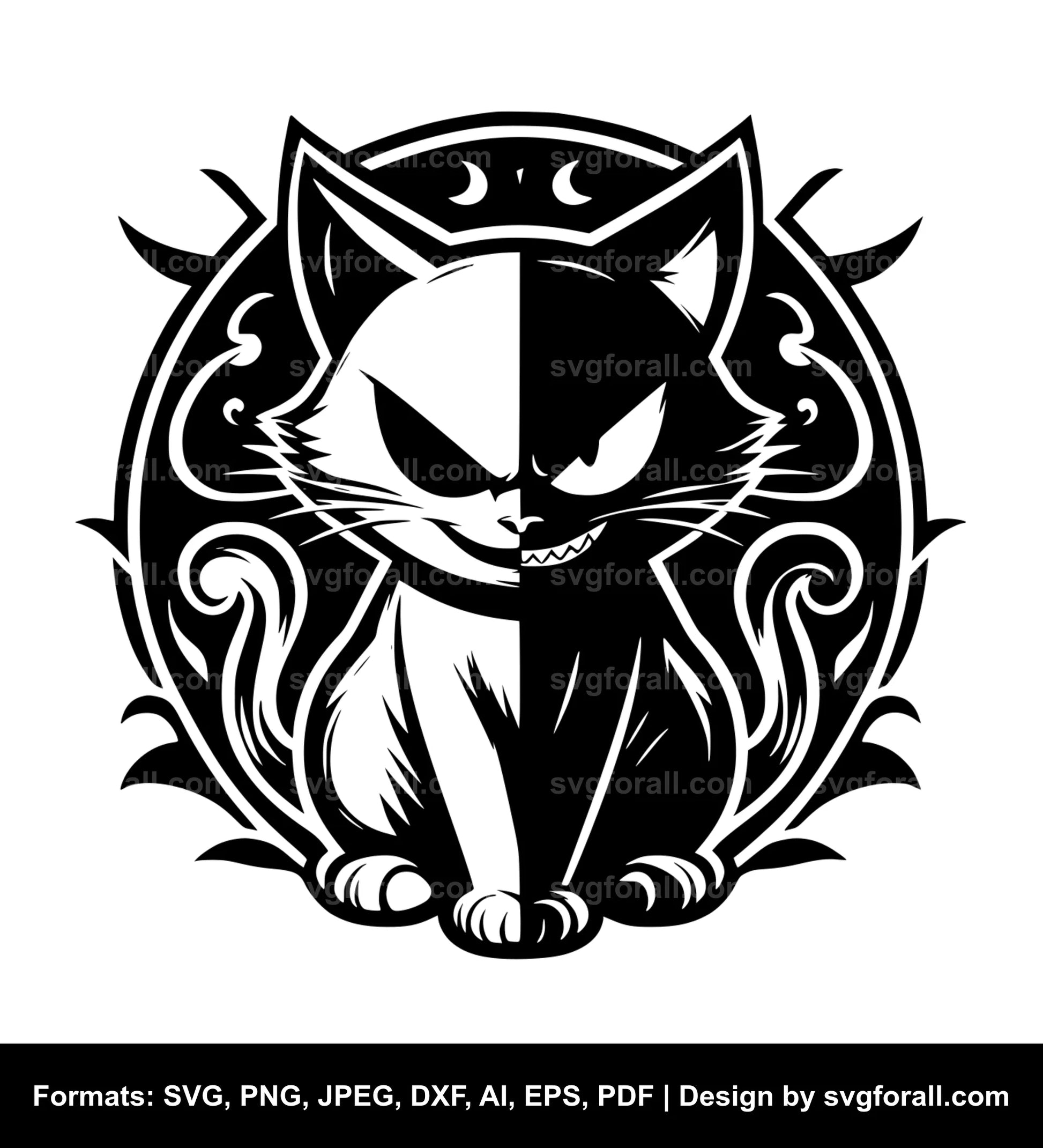 Mad Cat Black SVG