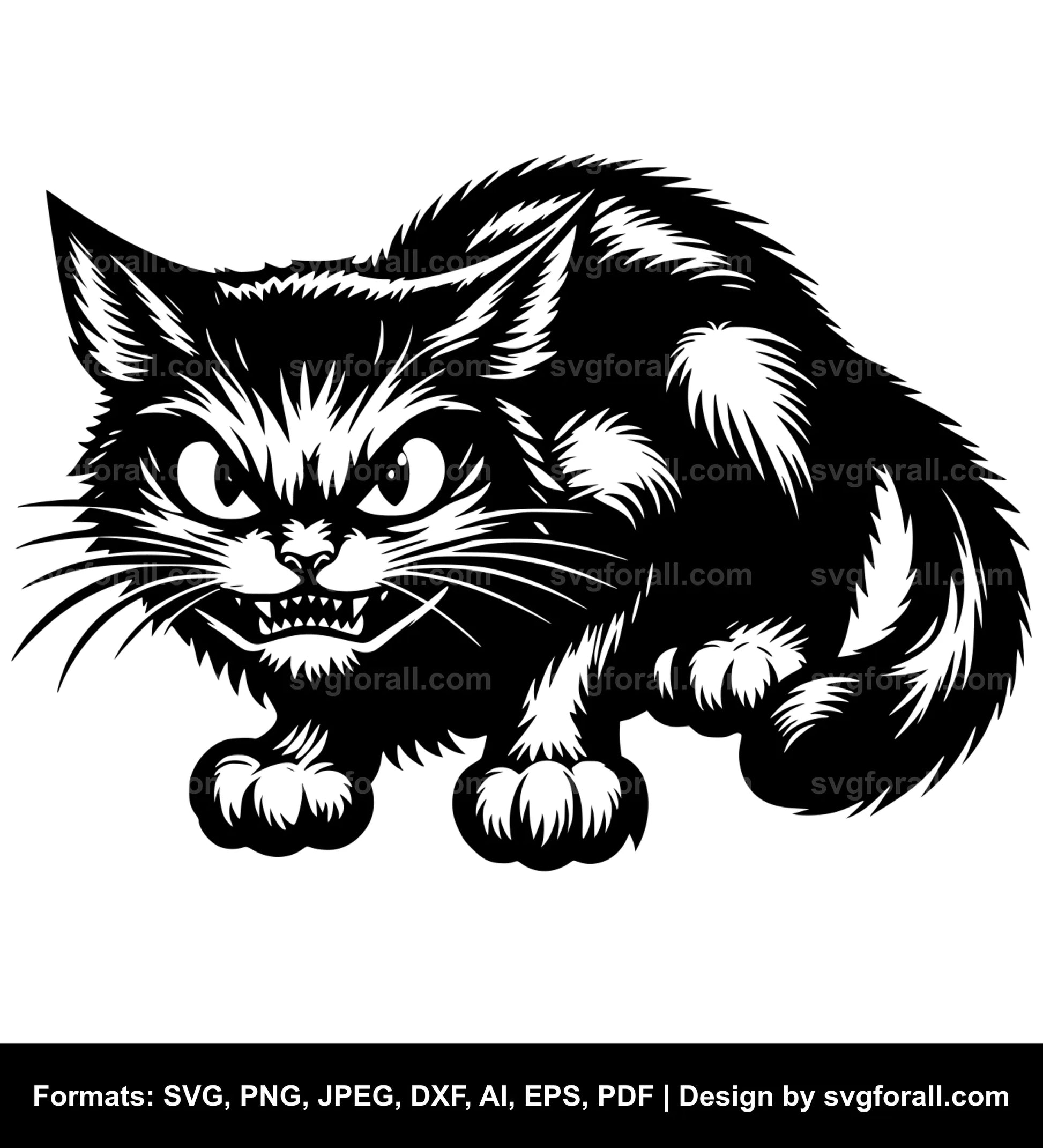 Mad Cat SVG Vector