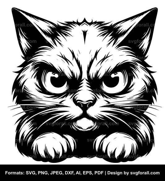 Mad Cat Vector SVG