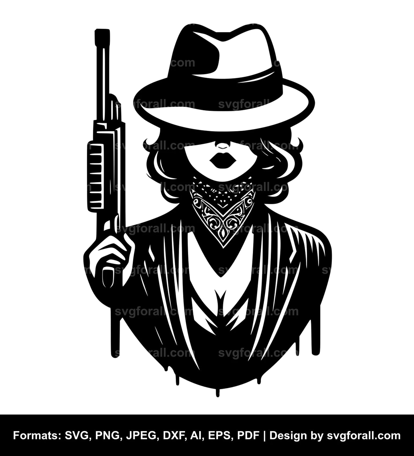 Mafia Girl Black SVG