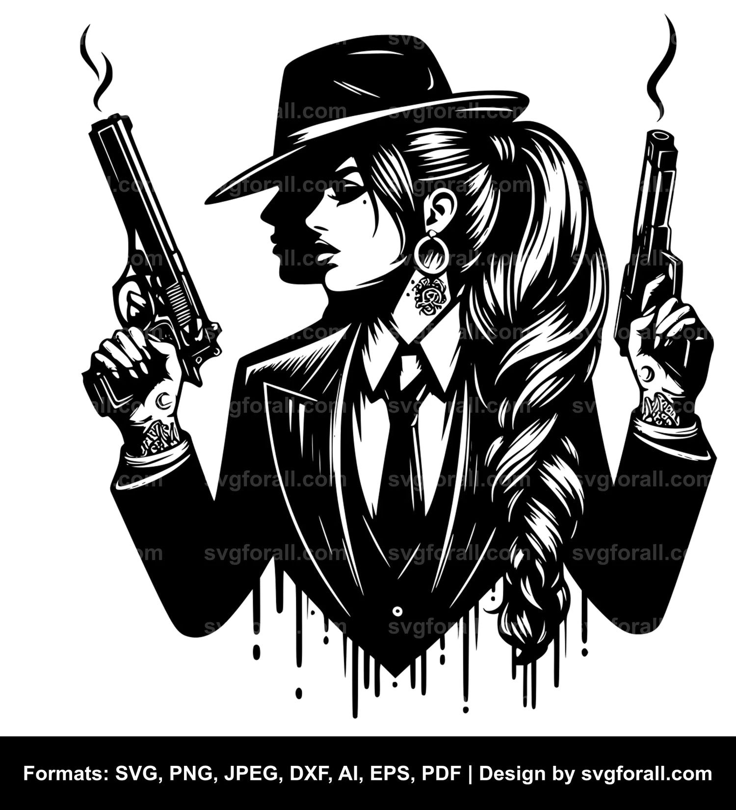 Mafia Girl SVG Vector