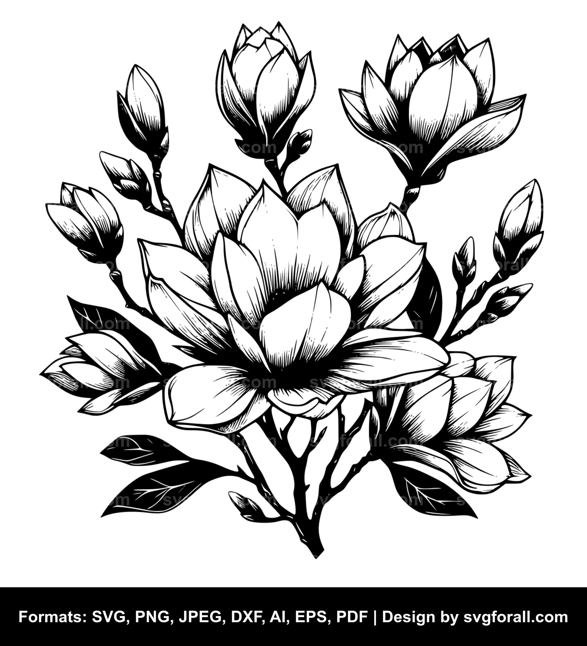 Magnolia Flower SVG File