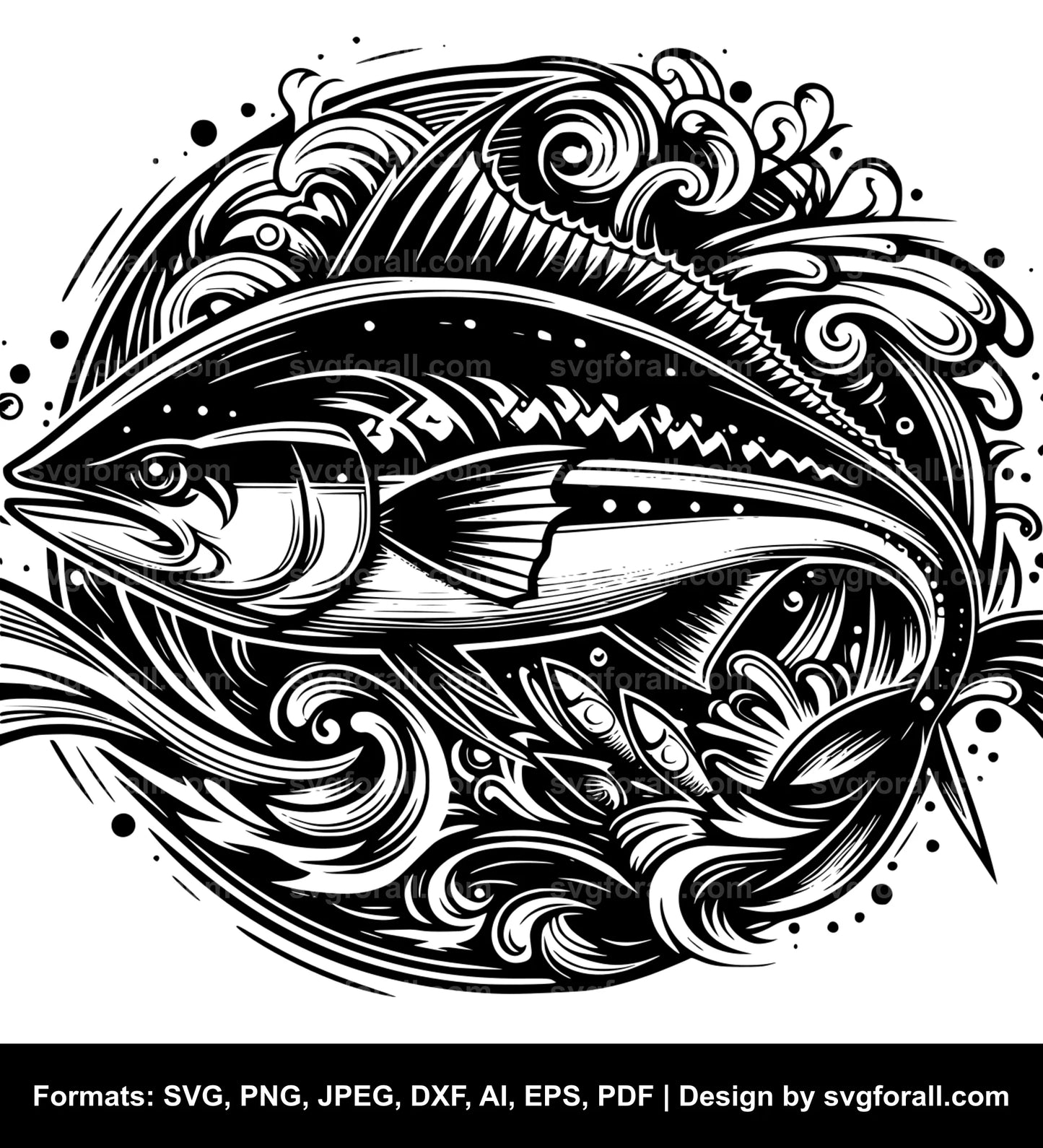 Mahi Mahi Fish Black SVG