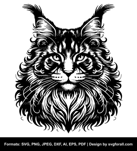 Maine Coon Cat Vector SVG