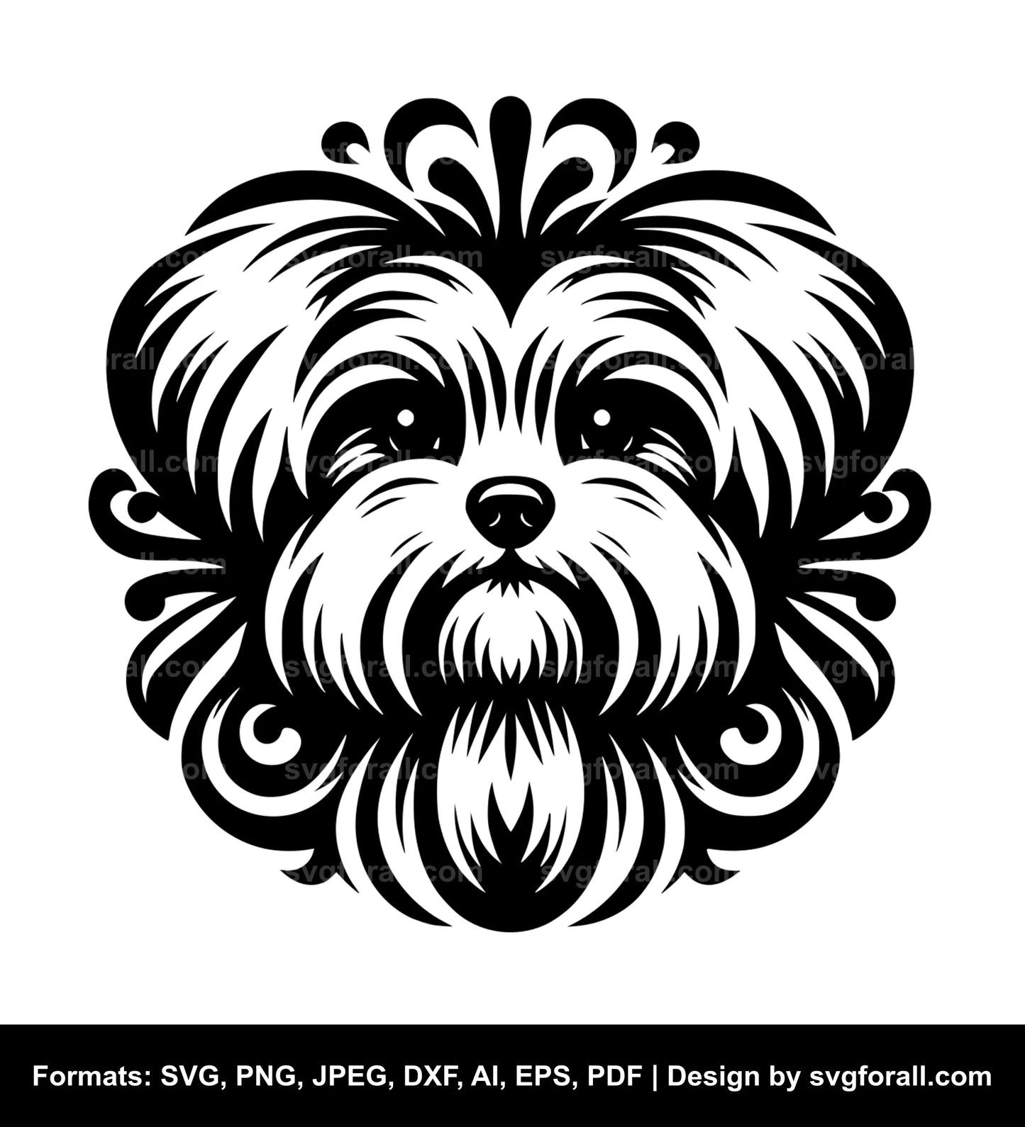 Maltese Dog Vector SVG